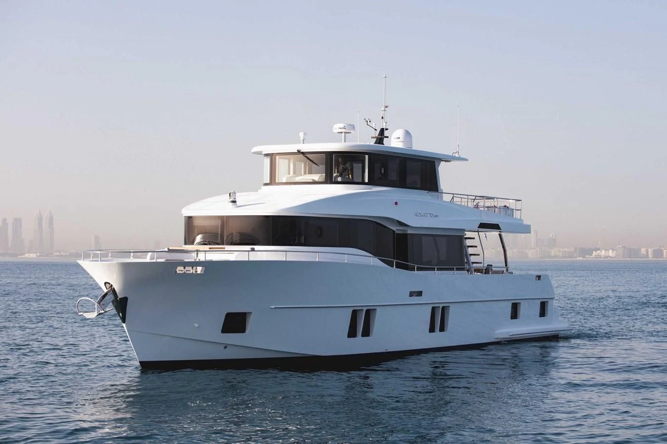 a boat on the water aboard NOMAD 70 SUV Yacht for Sale