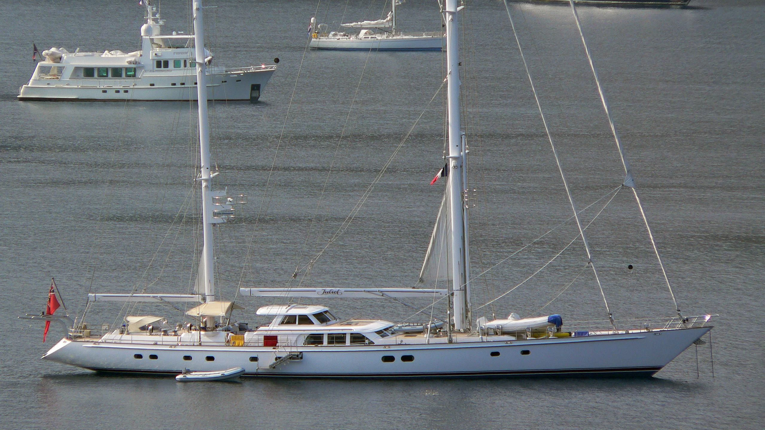 a boat sailing on the water aboard JULIET Yacht for Sale