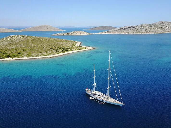 a boat sailing in the sea aboard JULIET Yacht for Sale