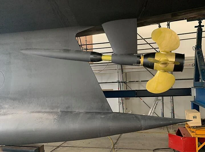 a model of a space shuttle aboard JULIET Yacht for Sale