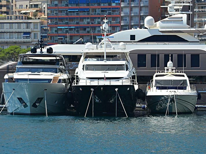 several boats in a harbor aboard NATALI OF MONACO Yacht for Sale