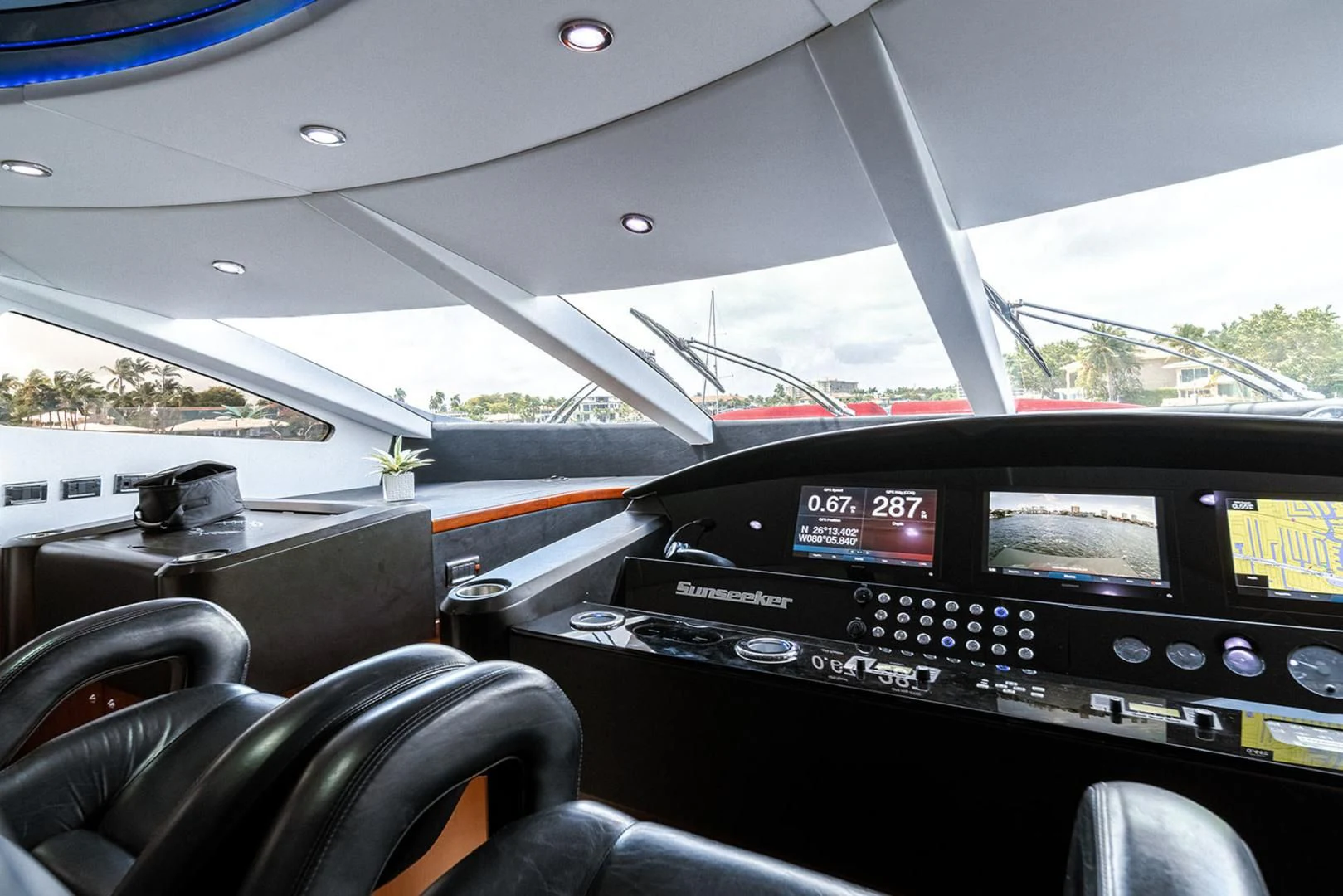 inside of a car aboard SOUL MATES Yacht for Sale