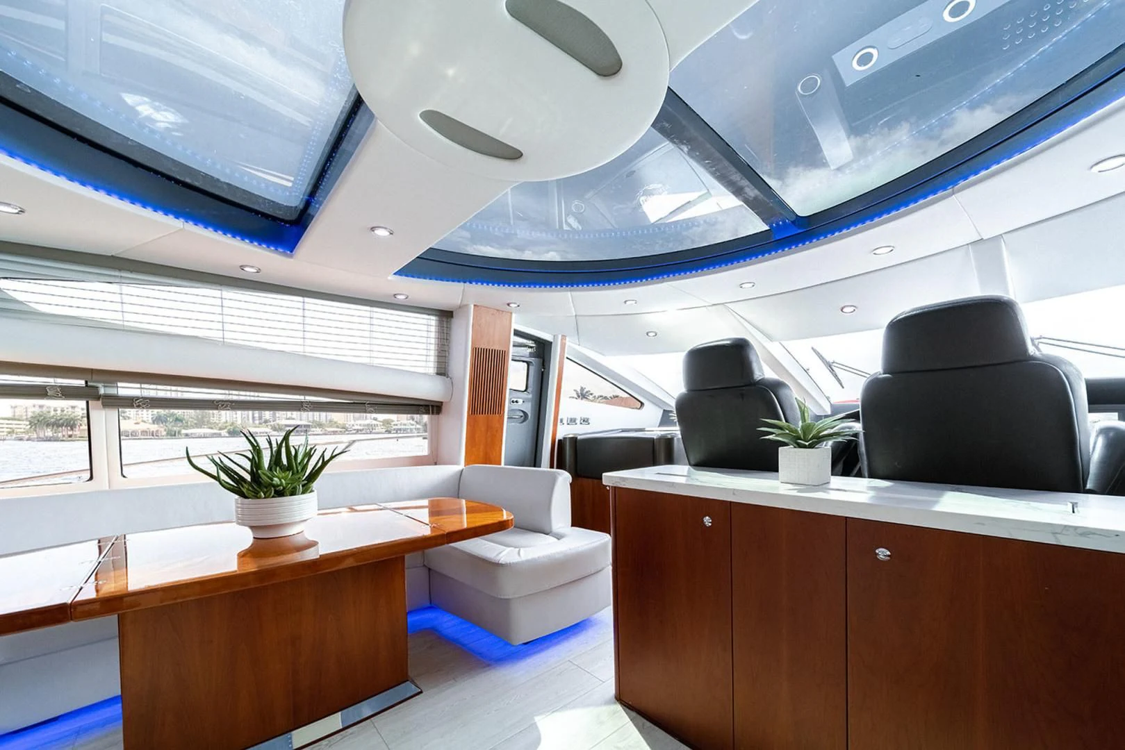 a room with a desk and a chair aboard SOUL MATES Yacht for Sale