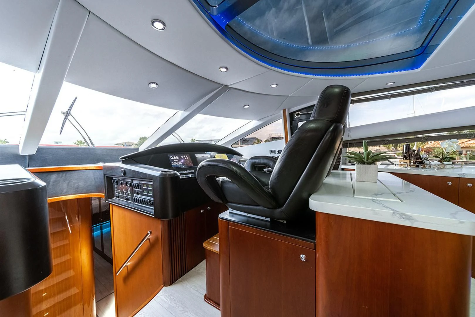 a room with a desk and a chair aboard SOUL MATES Yacht for Sale