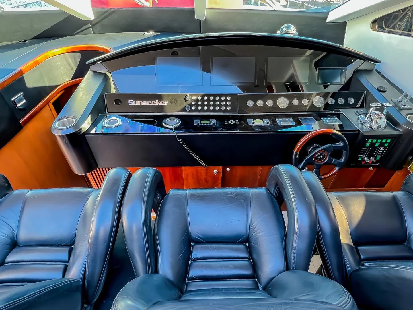the inside of a car aboard SOUL MATES Yacht for Sale
