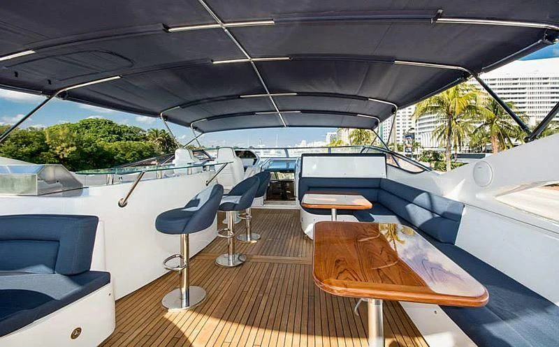 a boat on a deck aboard DELFINO Yacht for Sale