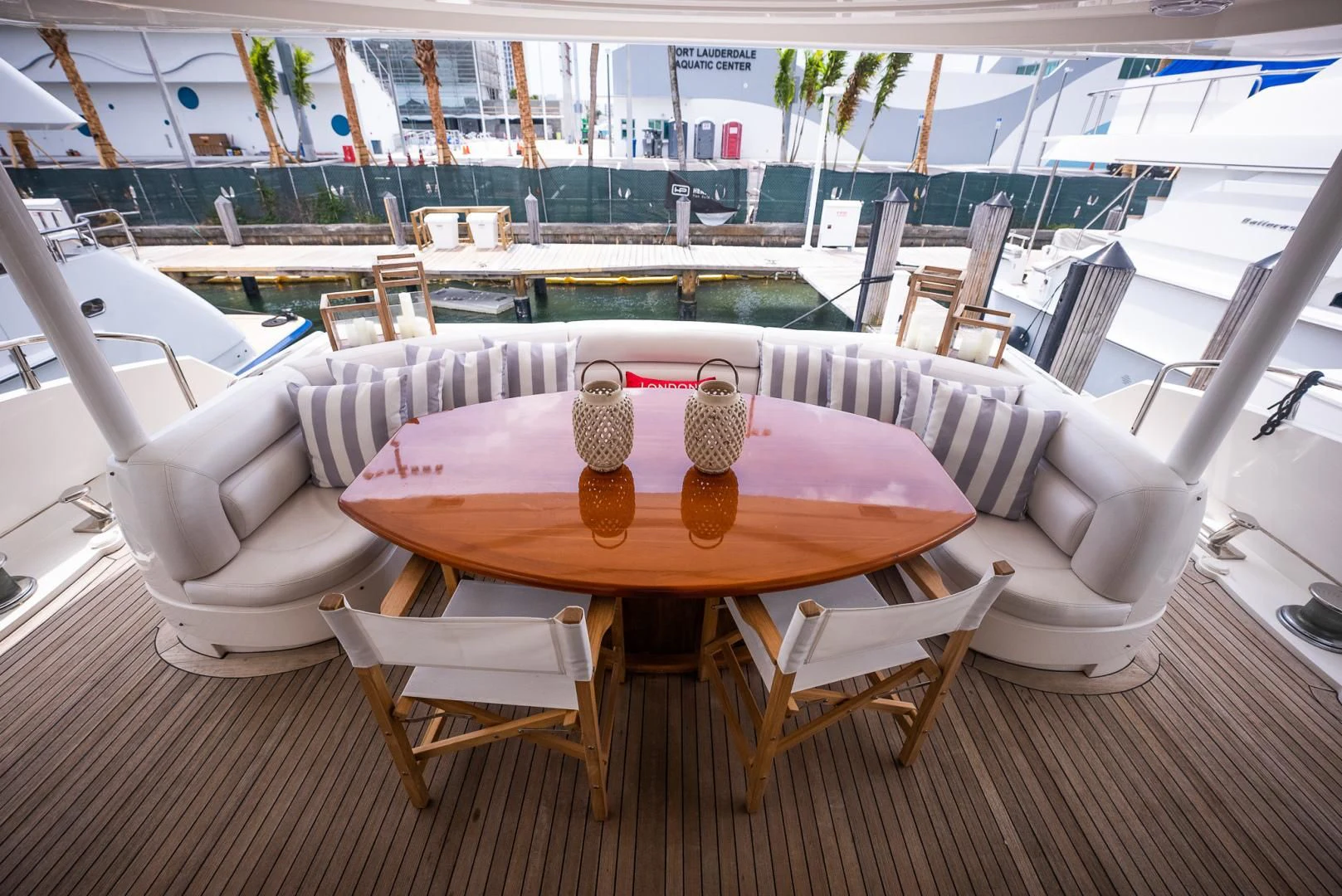 a table with glasses and drinks on it aboard DELFINO Yacht for Sale