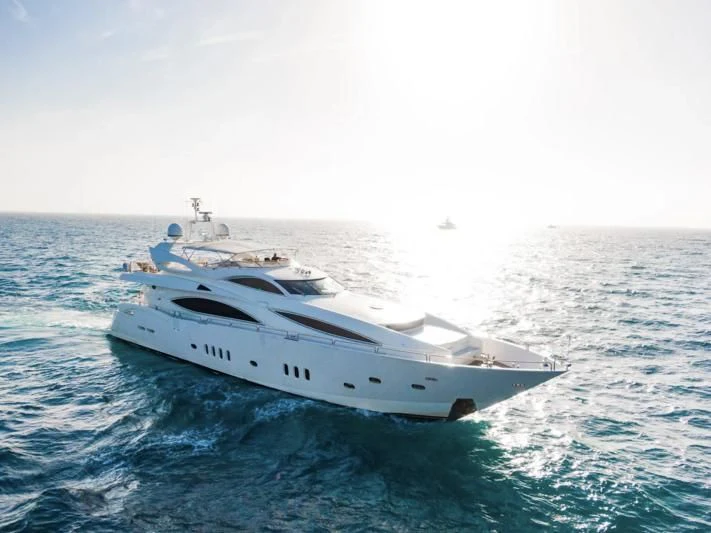 a white yacht in the water aboard DELFINO Yacht for Sale