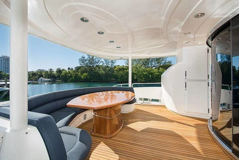 a table on a boat aboard DELFINO Yacht for Sale