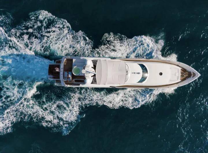 a ship in the ocean aboard DELFINO Yacht for Sale
