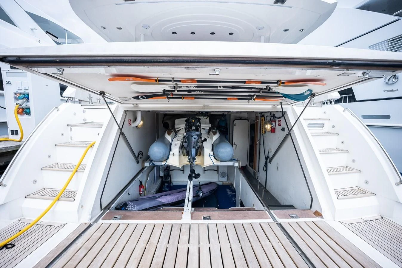 a machine on the floor aboard DELFINO Yacht for Sale