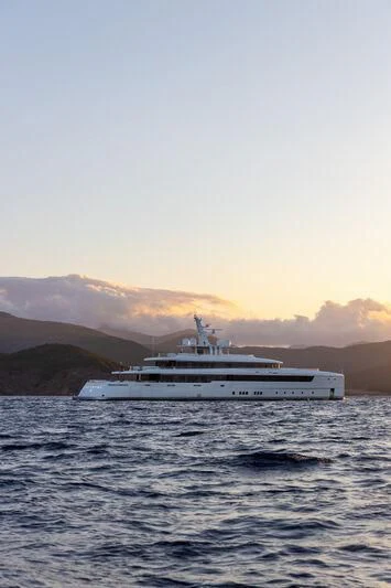 a boat in the water aboard LASATA Yacht for Sale