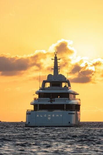 a ship on the water aboard LASATA Yacht for Sale
