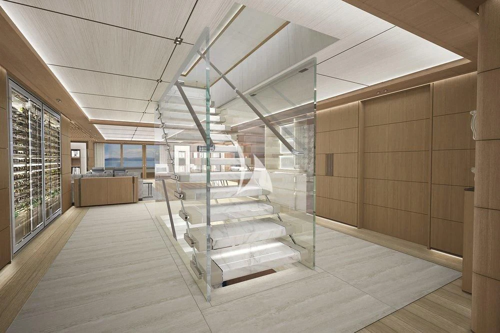 a large indoor space aboard LASATA Yacht for Sale