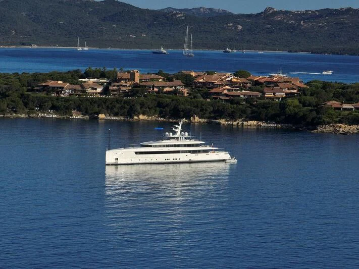 a boat sailing on the water aboard LASATA Yacht for Sale