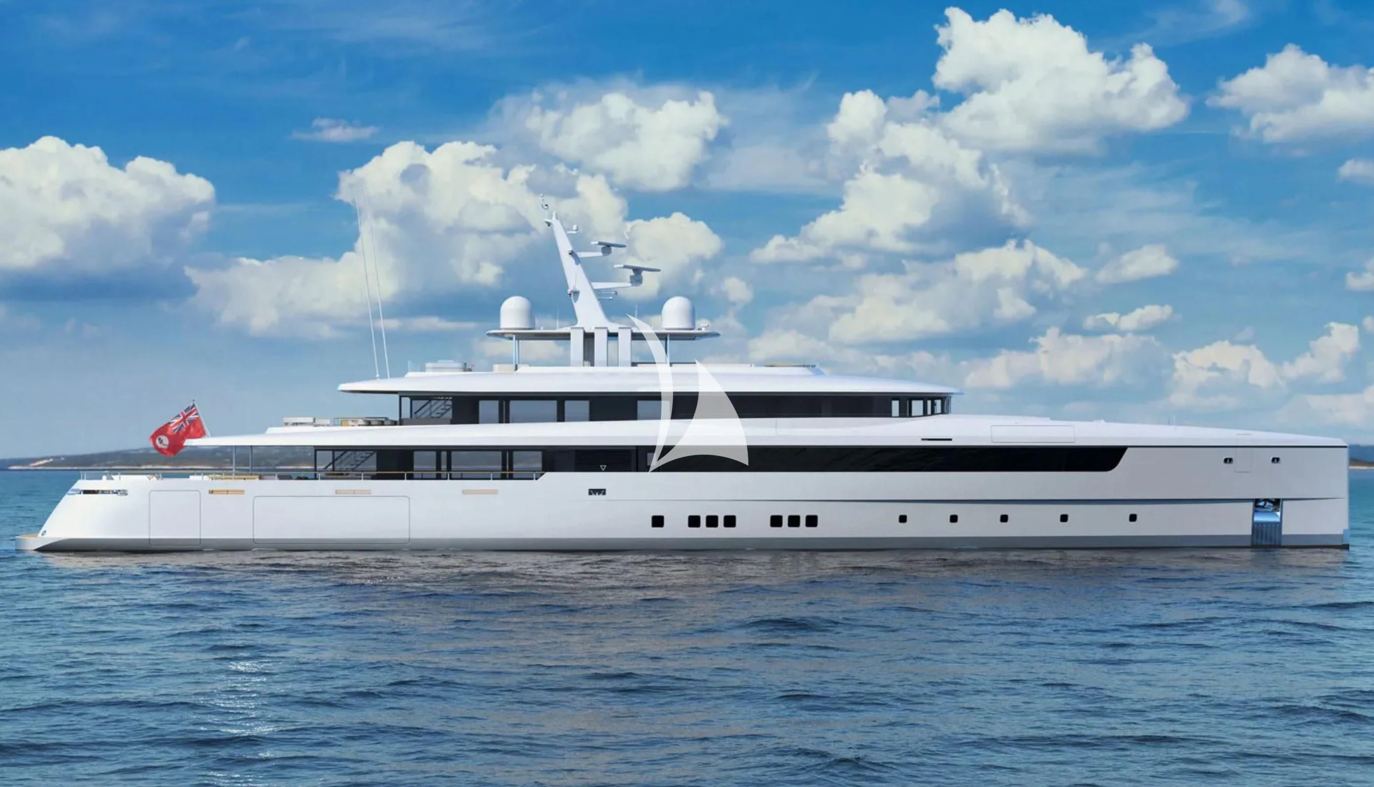 a large white yacht aboard LASATA Yacht for Sale