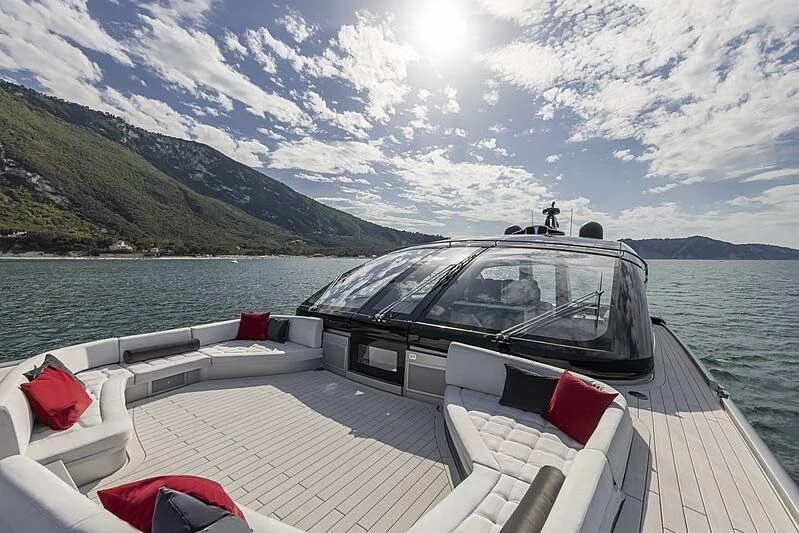 a boat on a lake aboard ALDABRA Yacht for Sale