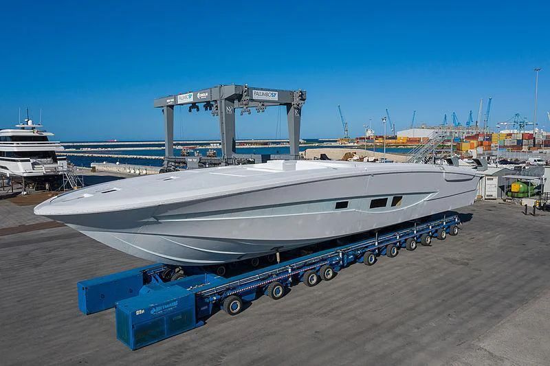 a boat on a trailer aboard ALDABRA Yacht for Sale