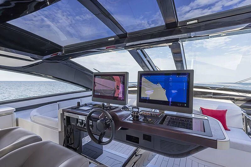 inside of a car aboard ALDABRA Yacht for Sale