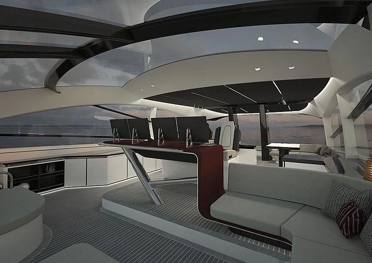 inside of a yacht aboard ALDABRA Yacht for Sale