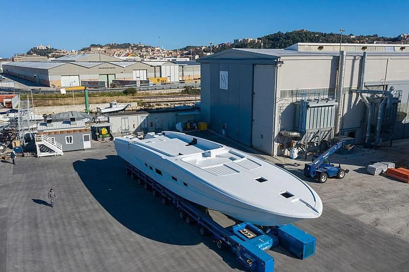 a boat in a dock aboard ALDABRA Yacht for Sale