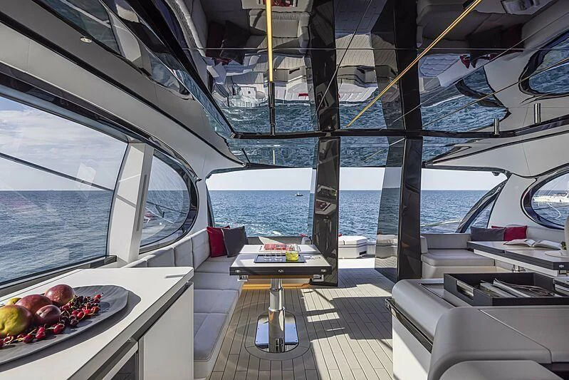 inside of a boat aboard ALDABRA Yacht for Sale