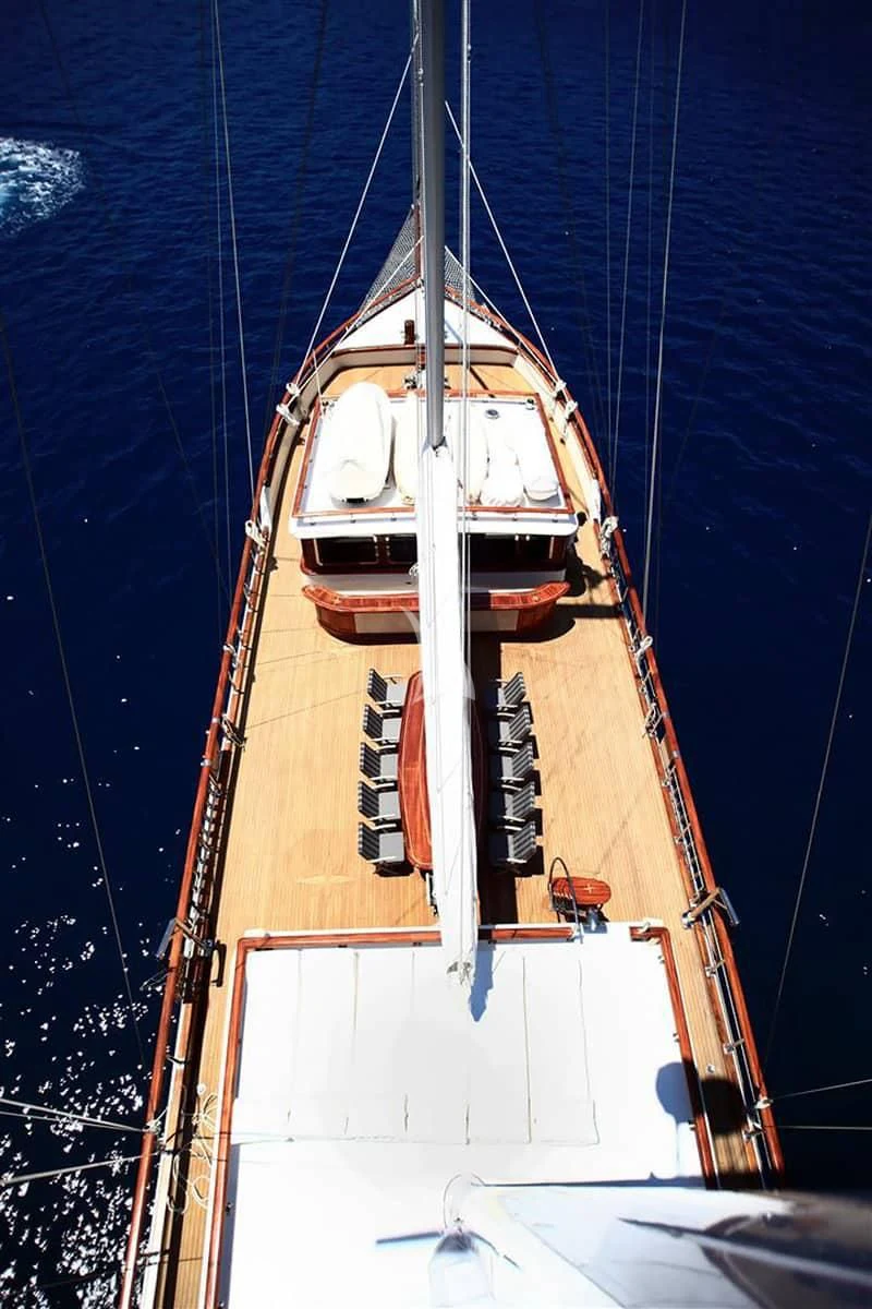 a white and red boat aboard NURTEN A Yacht for Sale