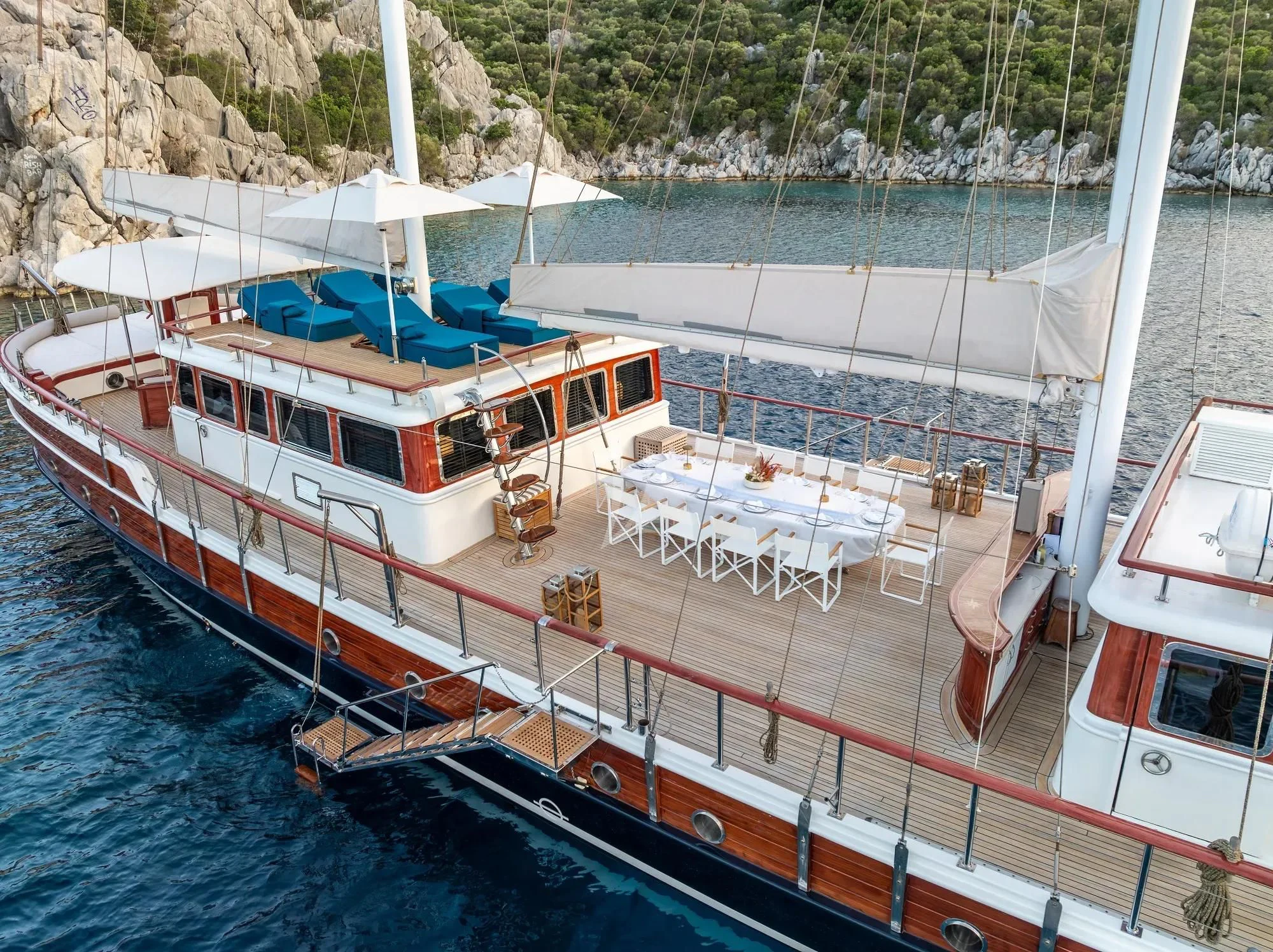 a boat docked at a pier aboard NURTEN A Yacht for Sale