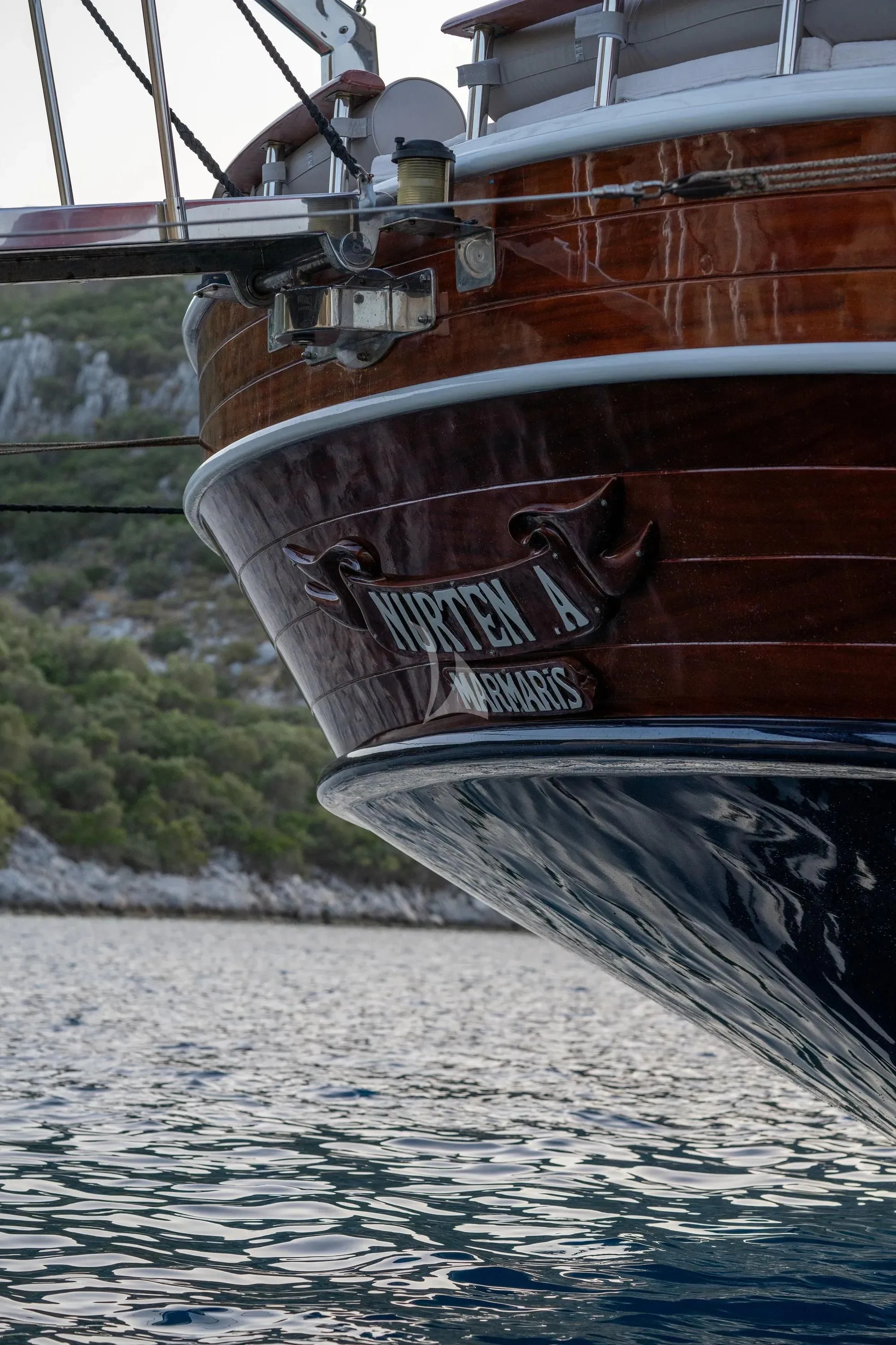 a boat with a large metal propeller aboard NURTEN A Yacht for Sale