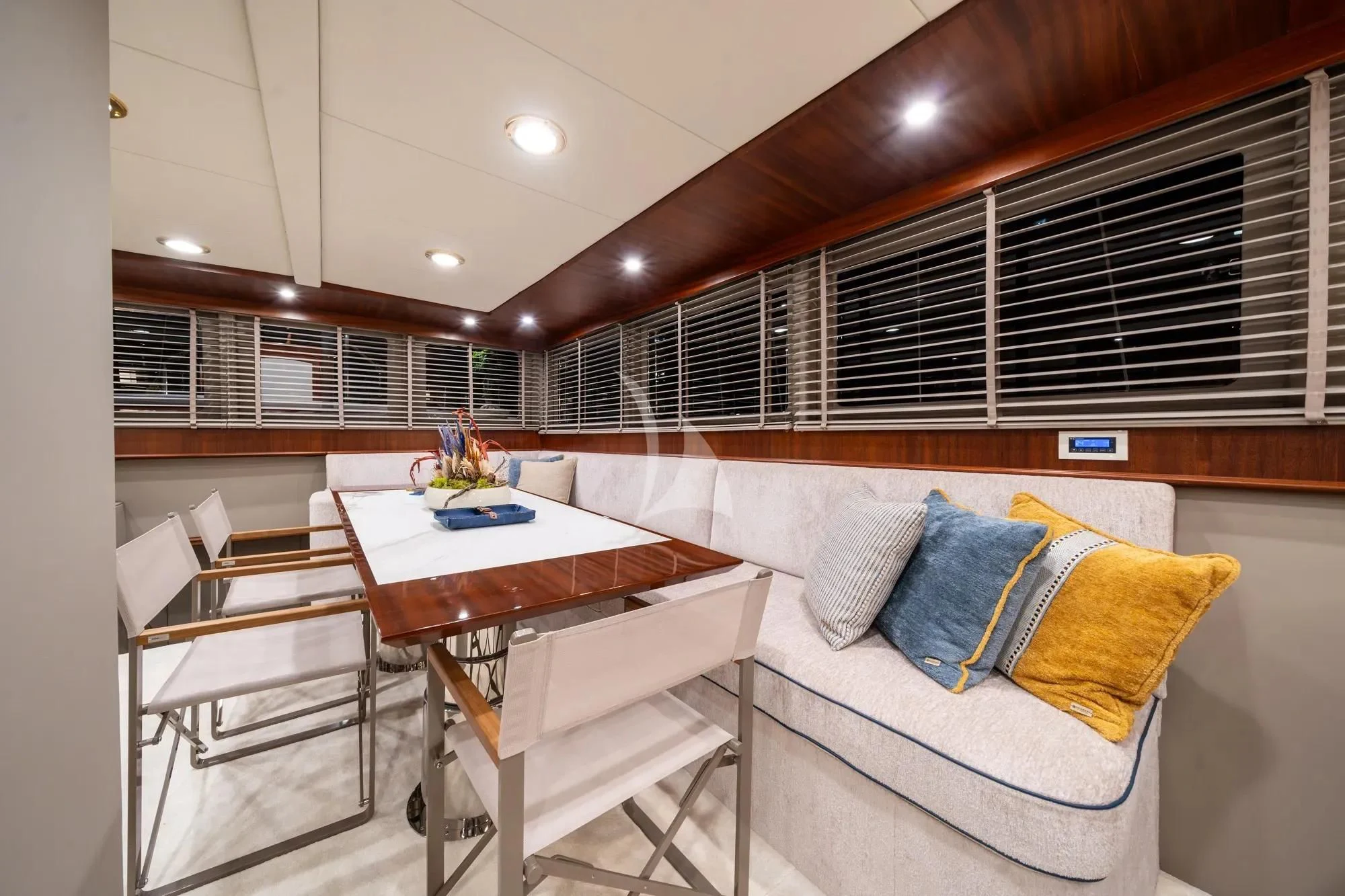 a room with a bed and a table aboard NURTEN A Yacht for Sale
