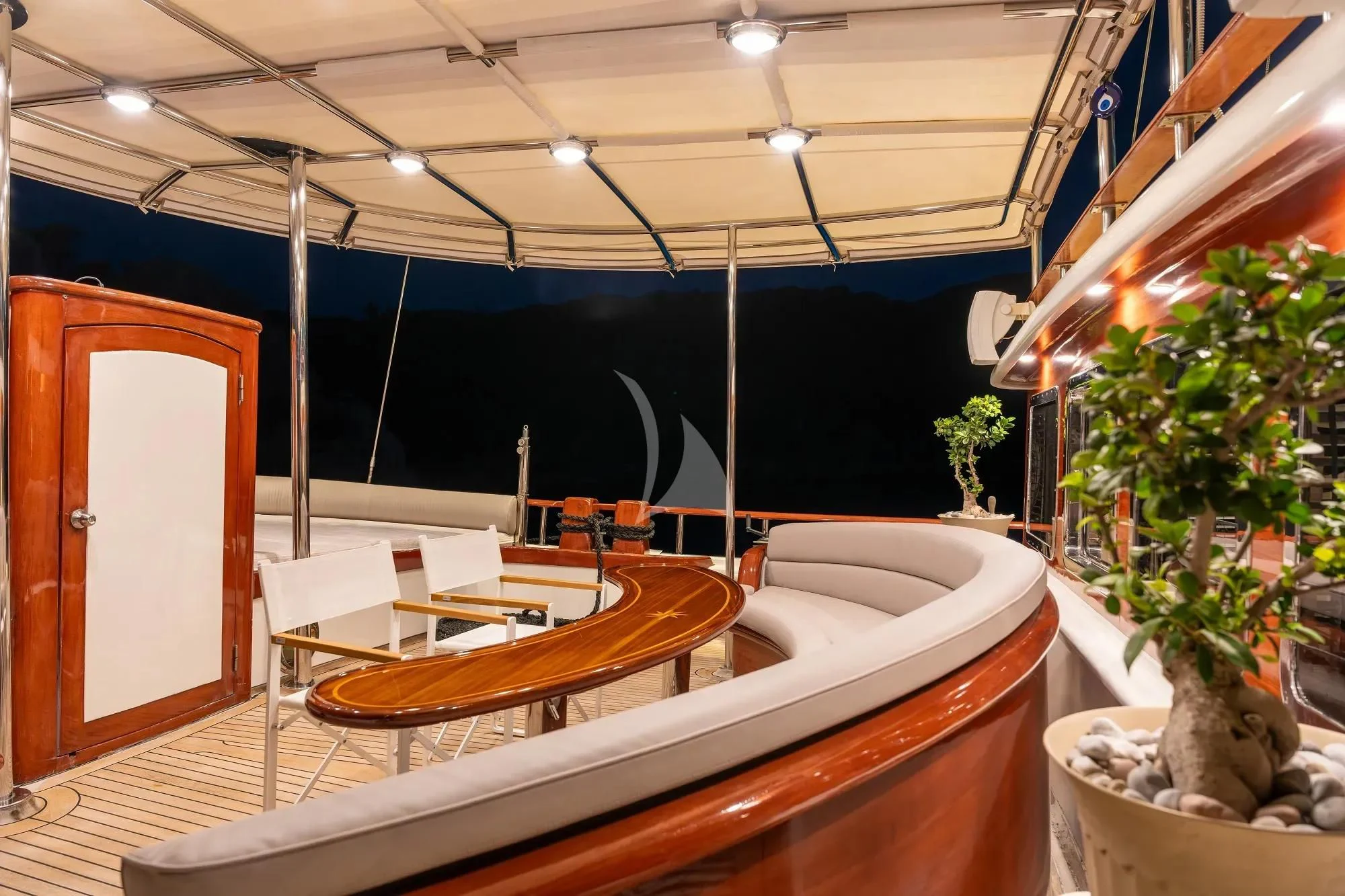 a boat in a room aboard NURTEN A Yacht for Sale