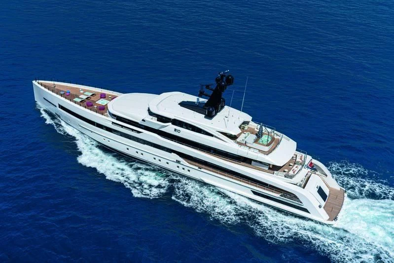 a person on a boat aboard RIO Yacht for Sale