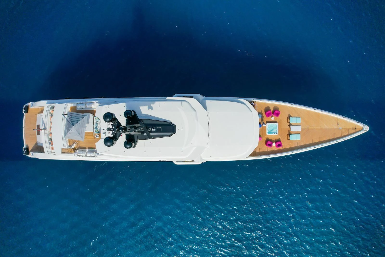 a space ship in the ocean aboard RIO Yacht for Sale