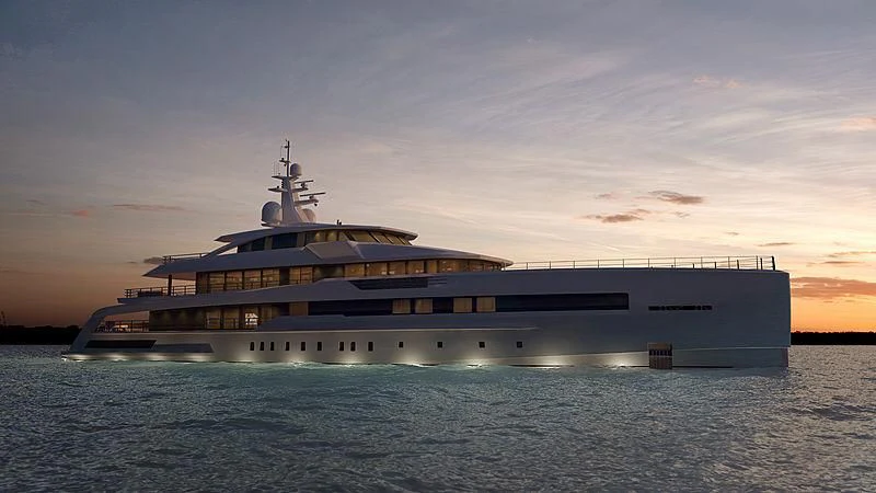 a large cruise ship on the water aboard RIO Yacht for Sale