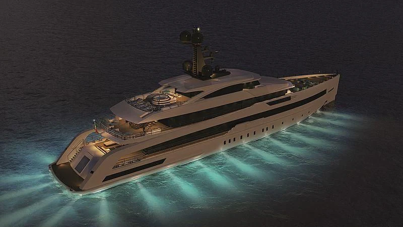 a space ship in the water aboard RIO Yacht for Sale