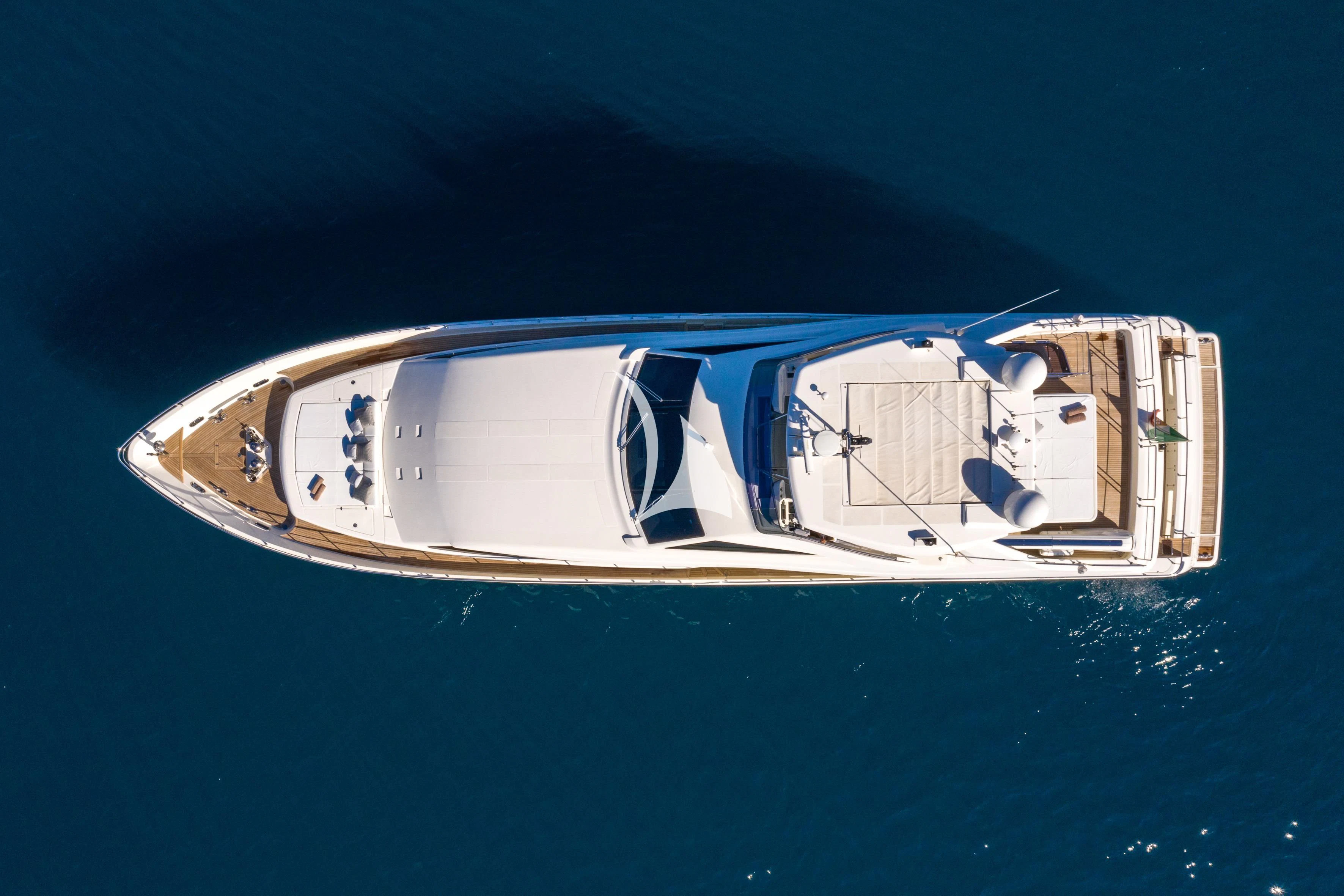 a high angle view of a boat aboard ETHNA Yacht for Sale