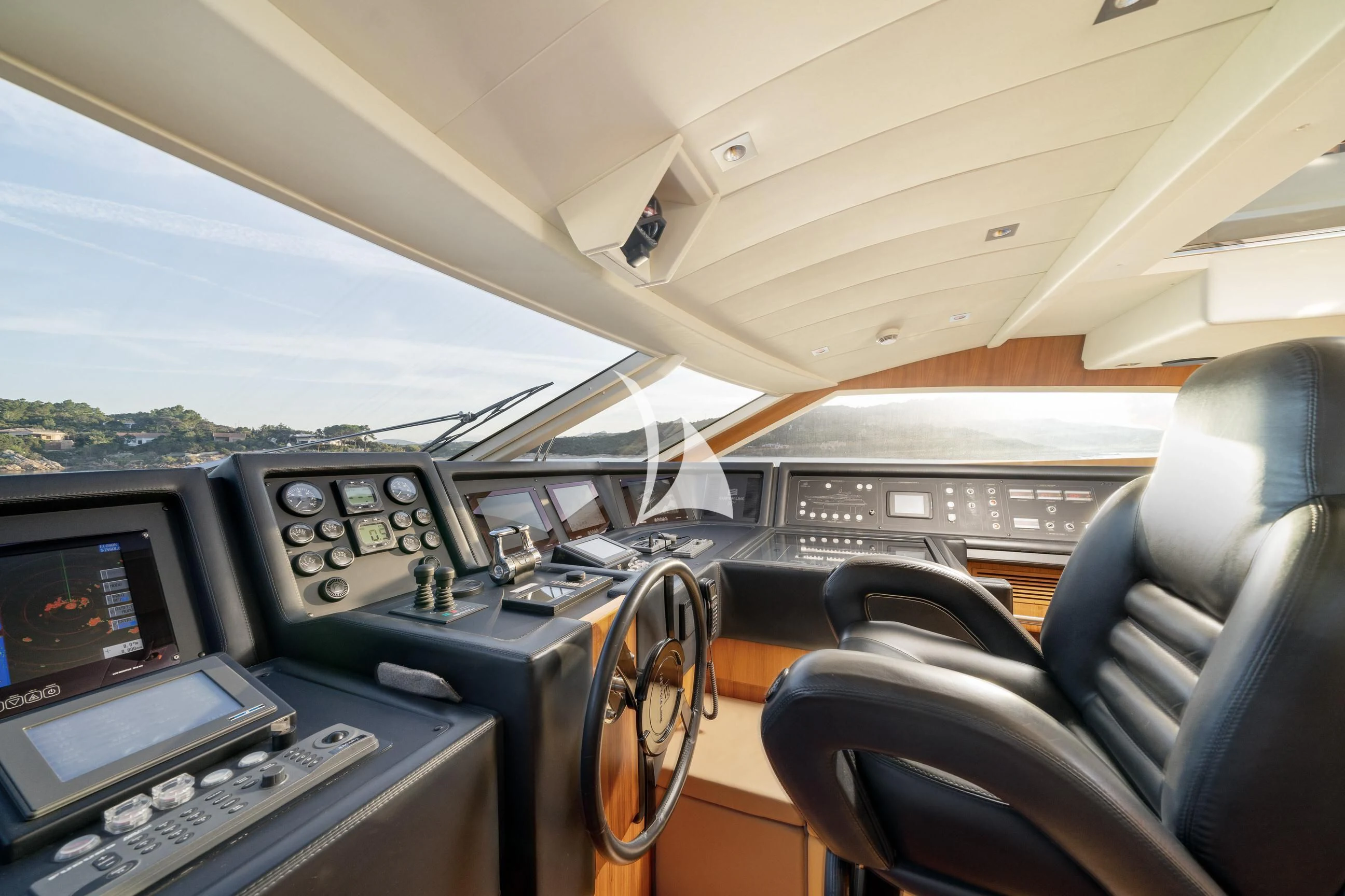 inside of a car aboard ETHNA Yacht for Sale