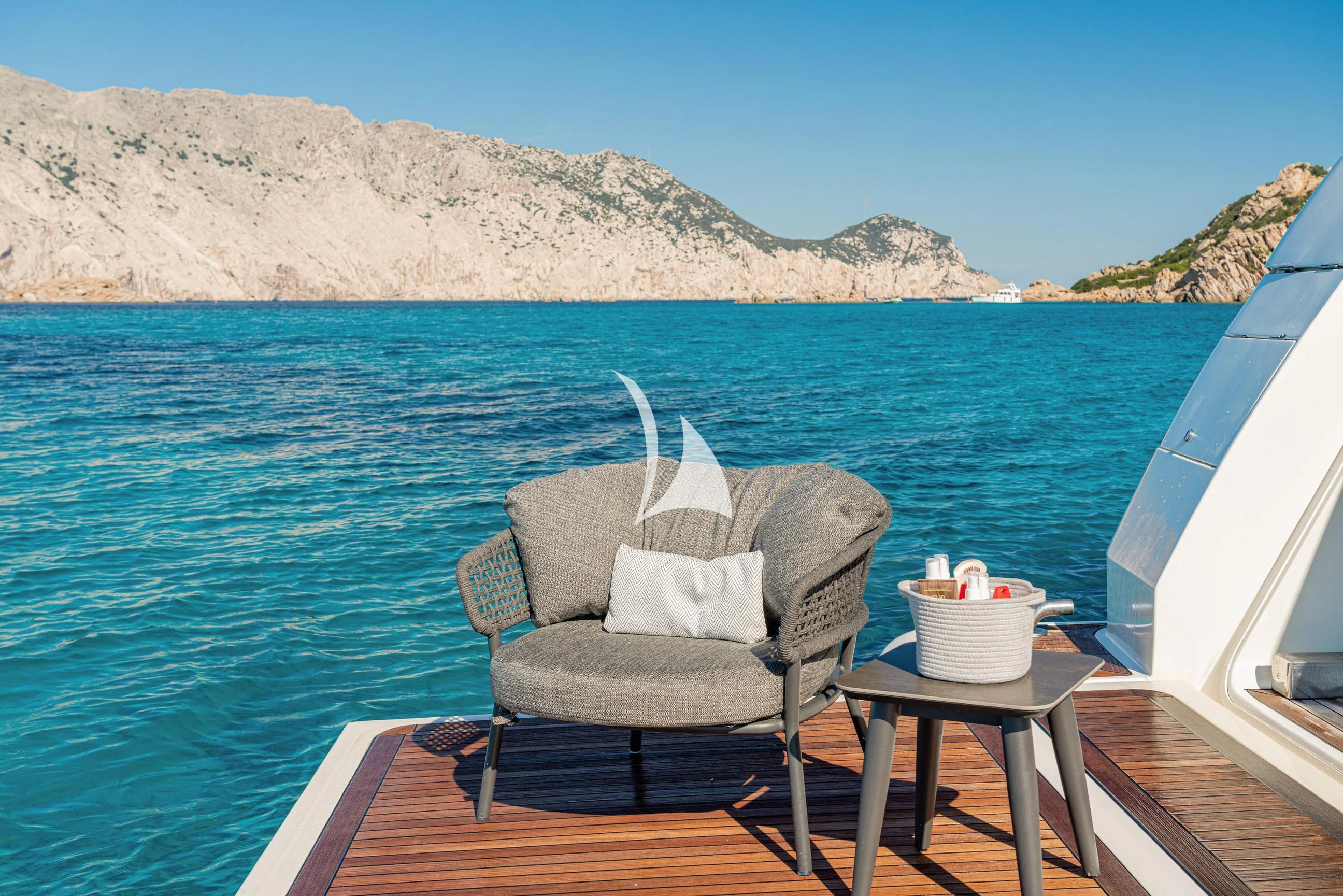 a chair on a boat aboard ETHNA Yacht for Sale