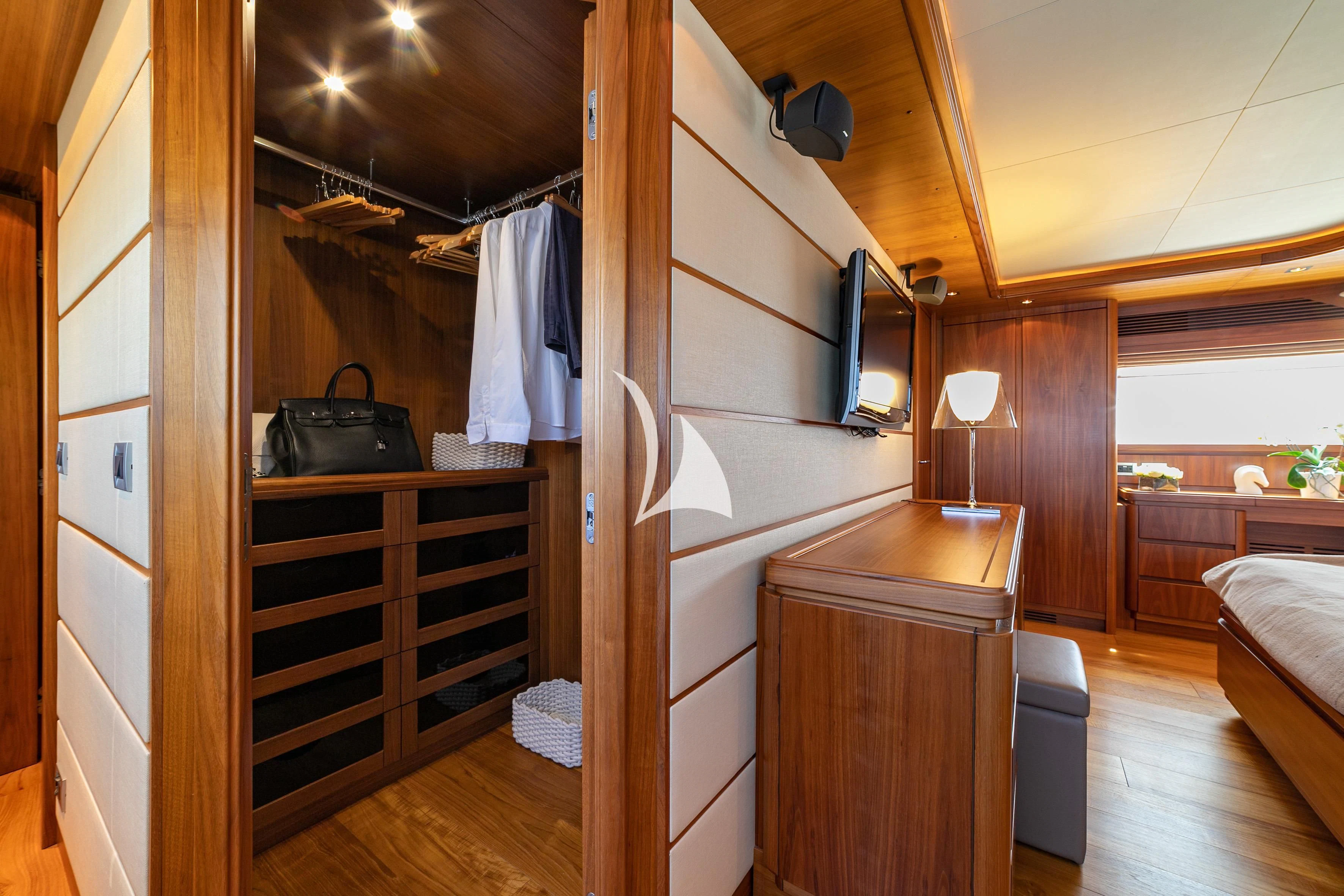 a bathroom with a sink and a mirror aboard ETHNA Yacht for Sale