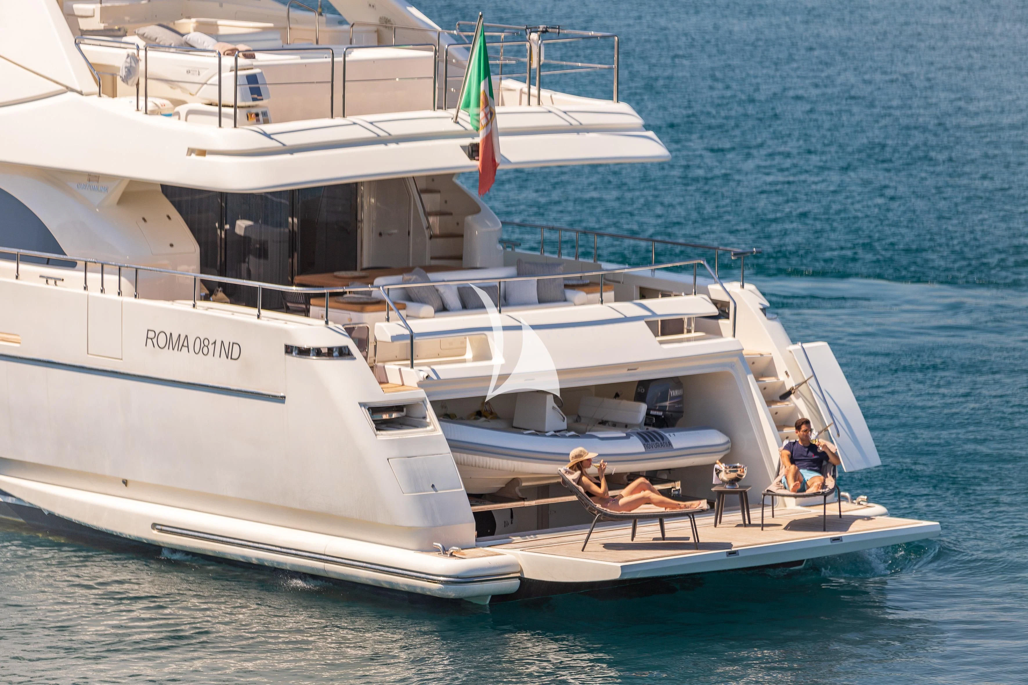 a man and a woman on a boat aboard ETHNA Yacht for Sale