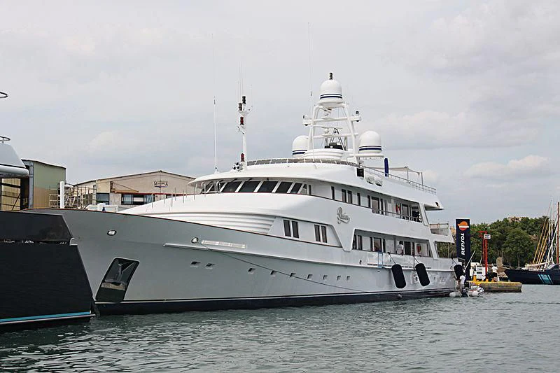 a large white boat aboard VIXIT Yacht for Sale