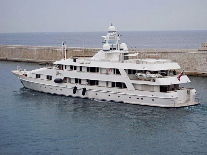 a large white yacht aboard VIXIT Yacht for Sale