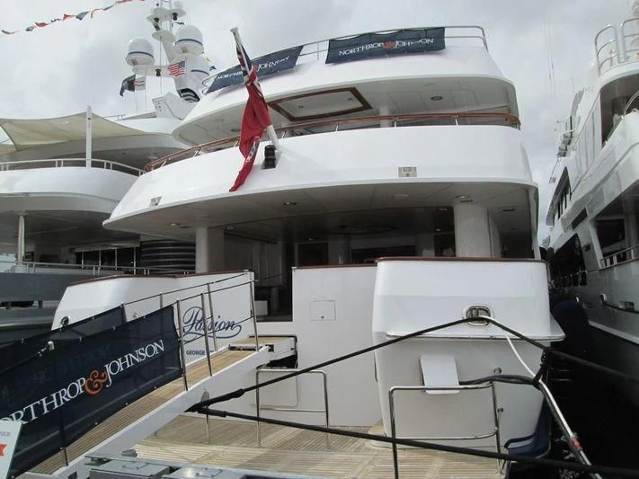 a large white boat aboard VIXIT Yacht for Sale