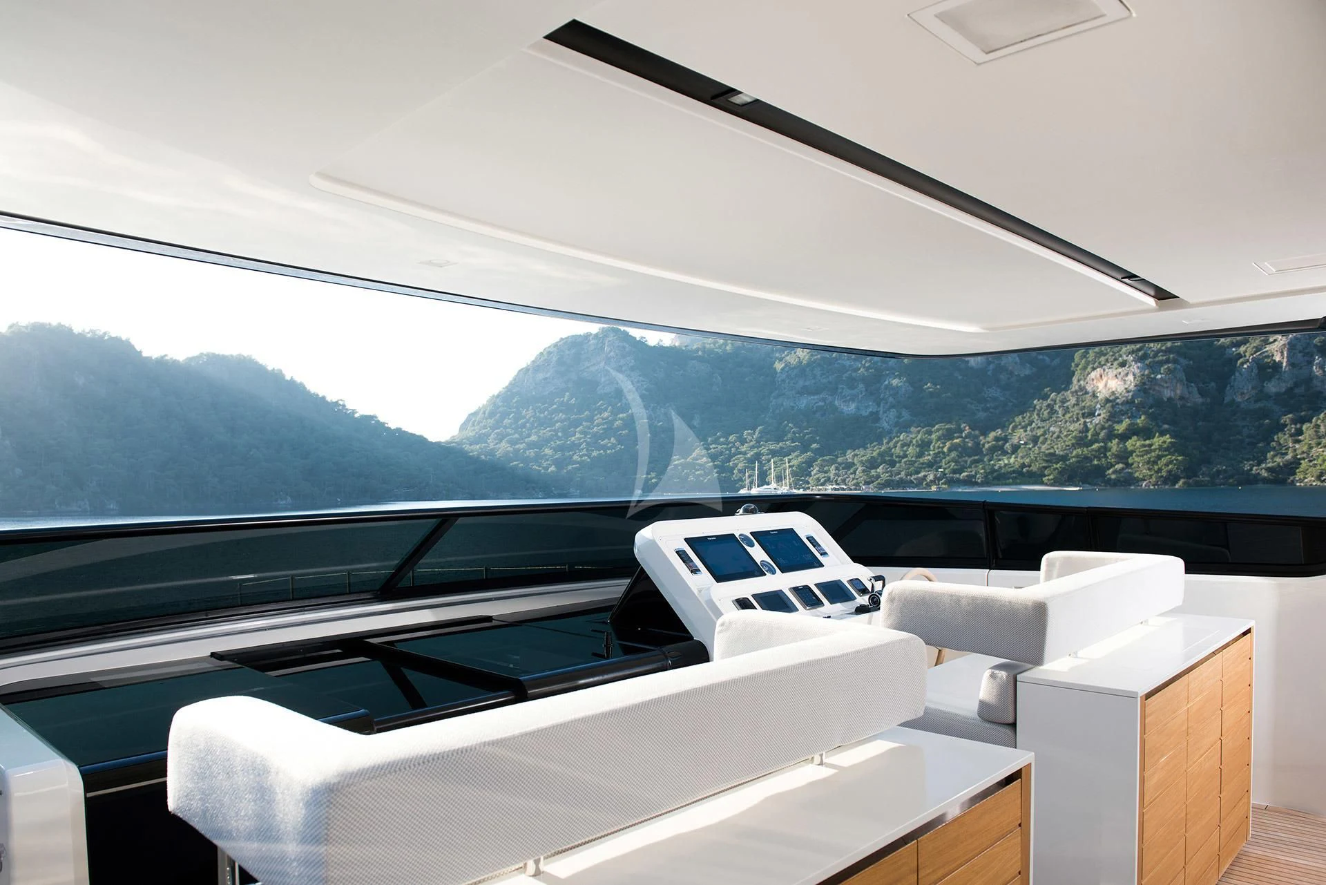 a room with a view of mountains aboard MORNING STAR Yacht for Charter