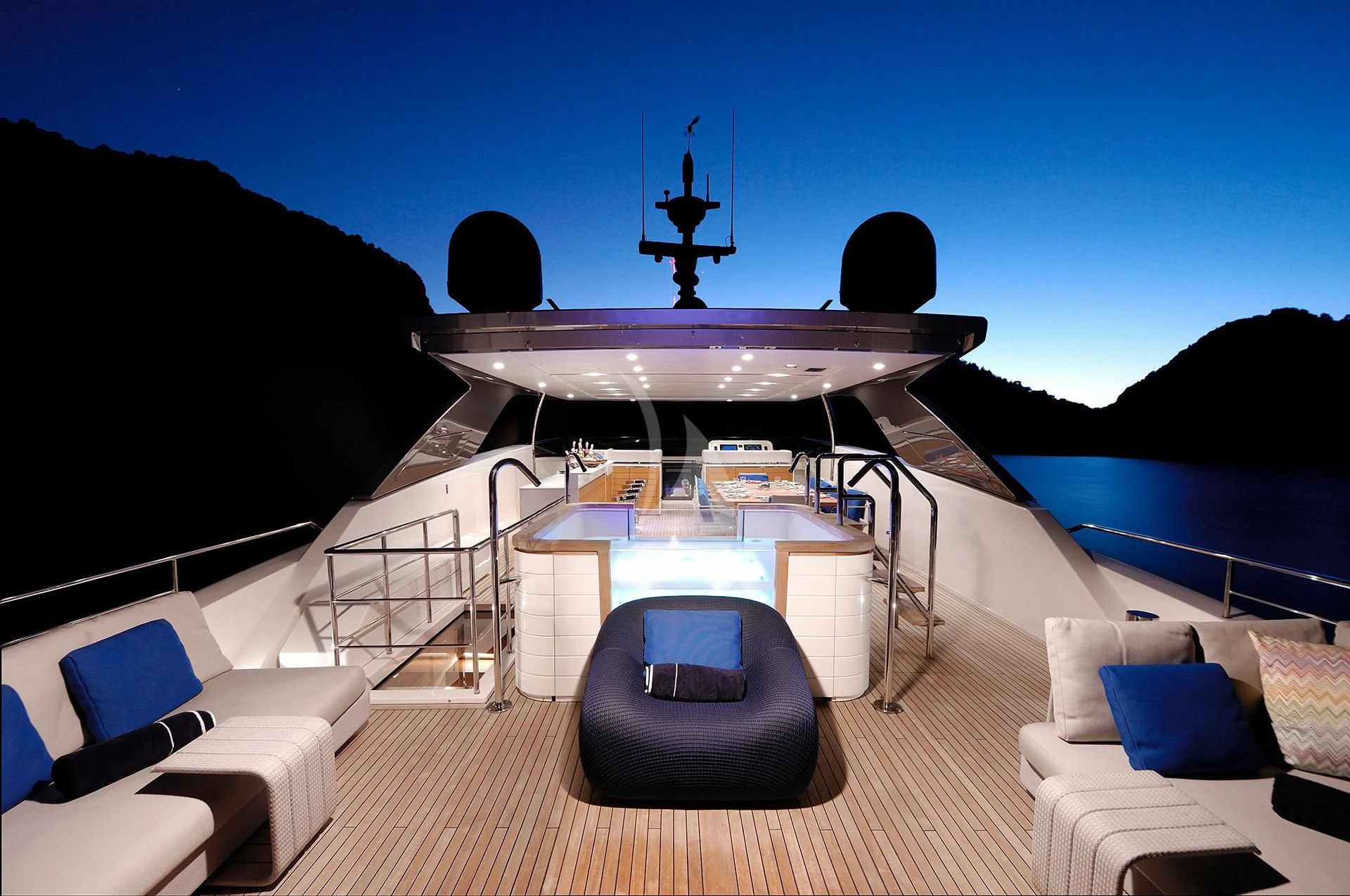 a boat on a deck aboard MORNING STAR Yacht for Charter
