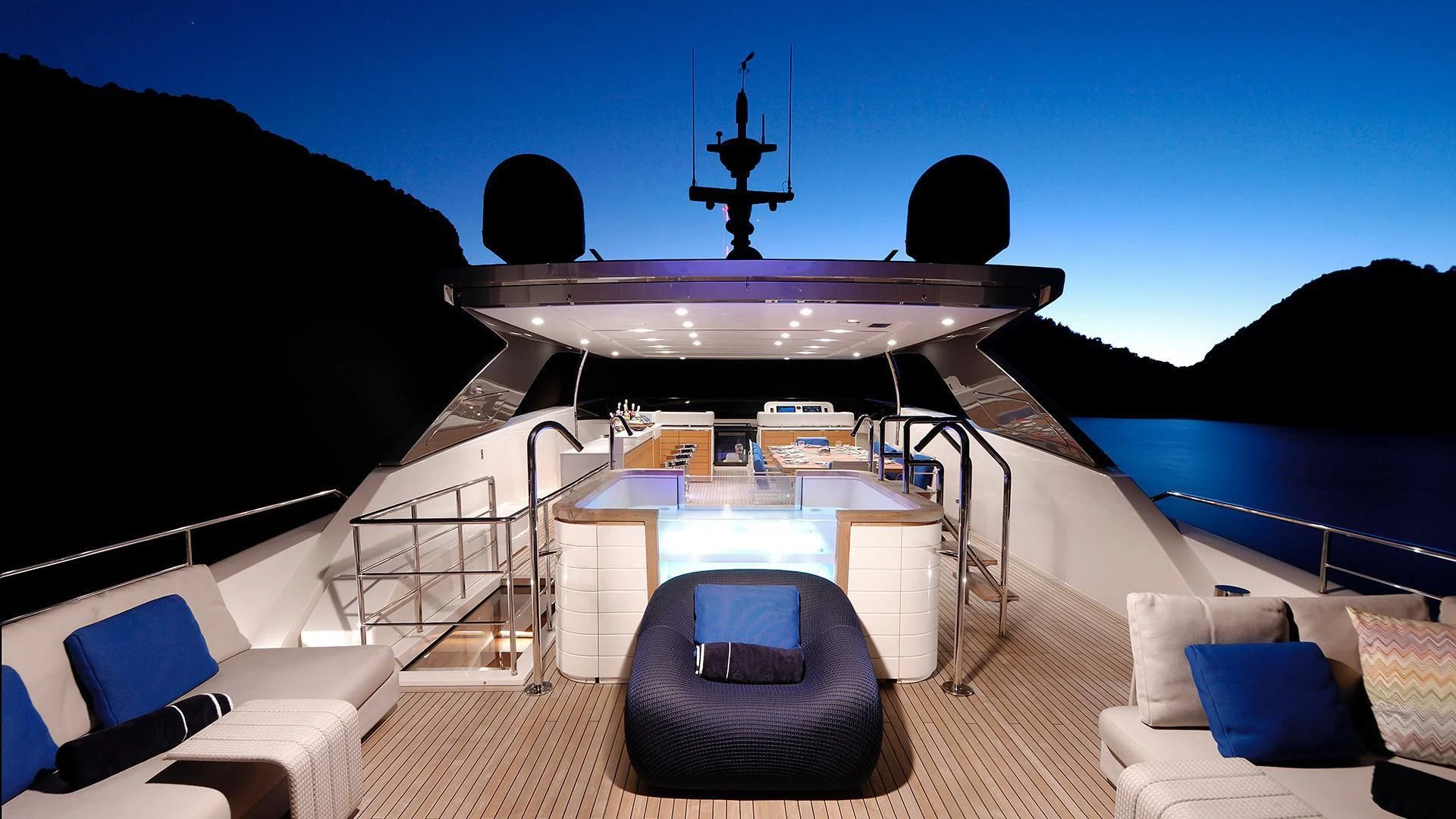 a boat on a deck aboard MORNING STAR Yacht for Charter