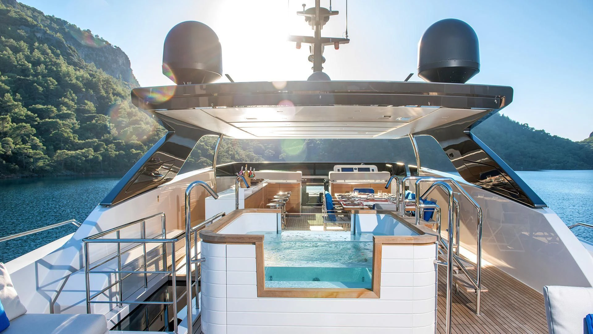 a ship on the water aboard MORNING STAR Yacht for Charter