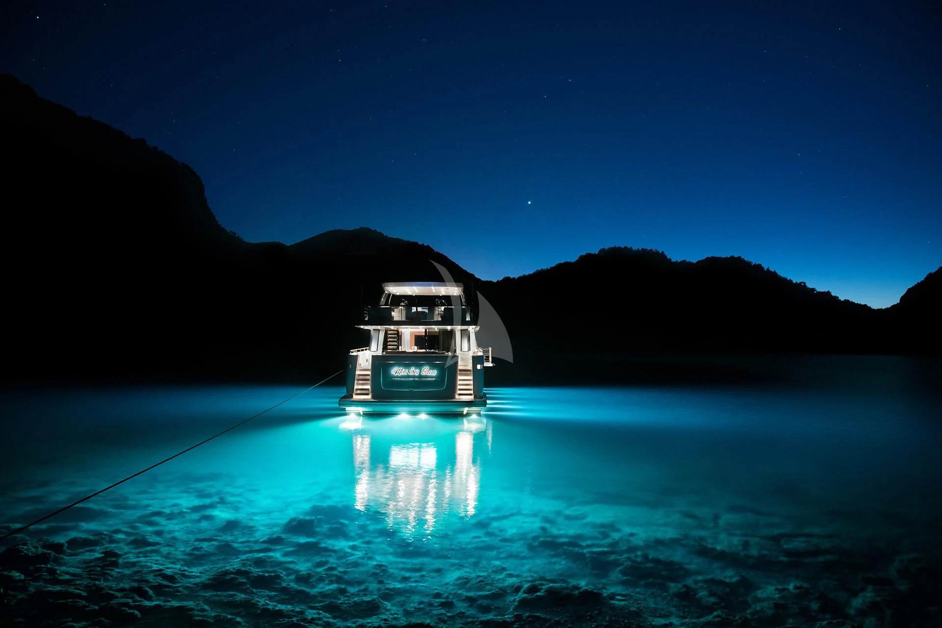 a boat in the water aboard MORNING STAR Yacht for Charter