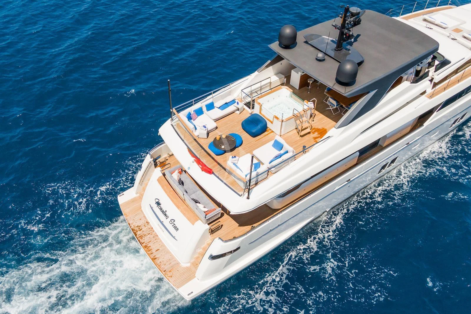 a boat on the water aboard MORNING STAR Yacht for Charter