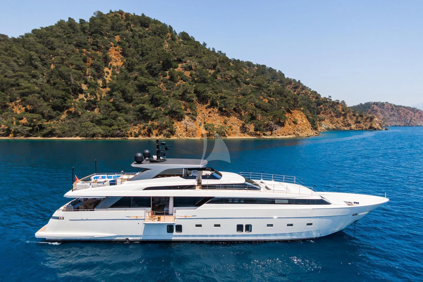 a boat on the water aboard MORNING STAR Yacht for Charter